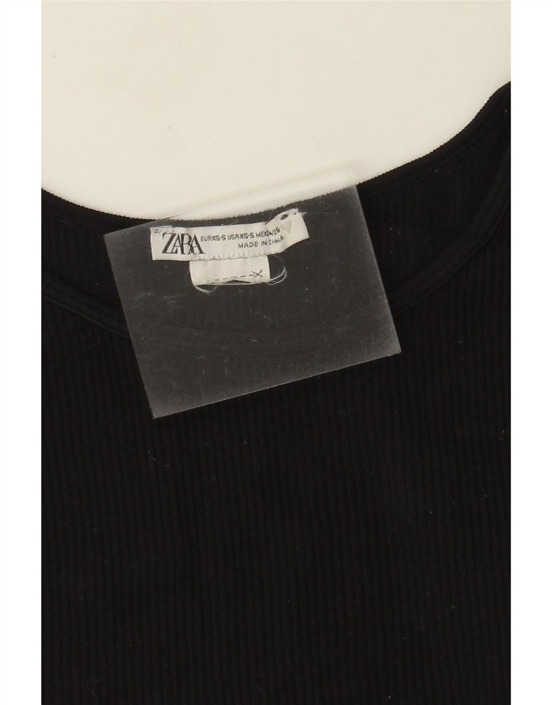 ZARA Womens Crop Vest Top UK 4 XS Black