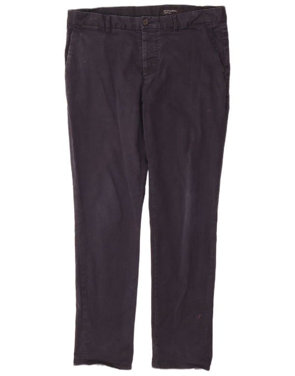All Saints Mens Slim Chino Trousers W36 L31 Navy Blue
