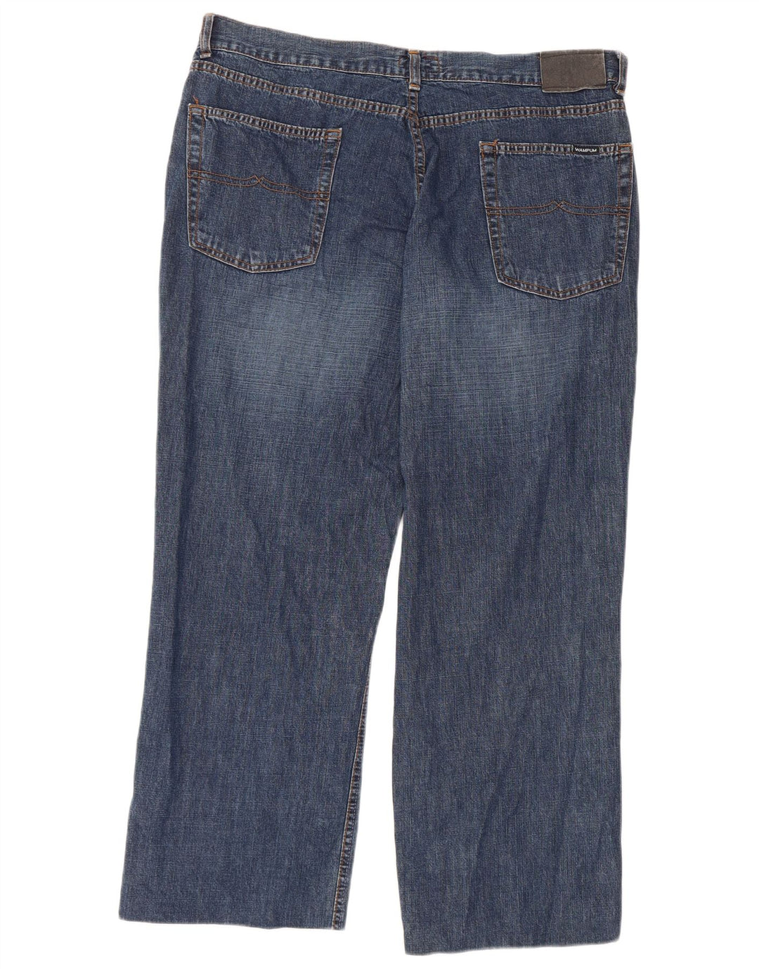 WAMPUM Mens Straight Jeans W36 L27 Blue Cotton