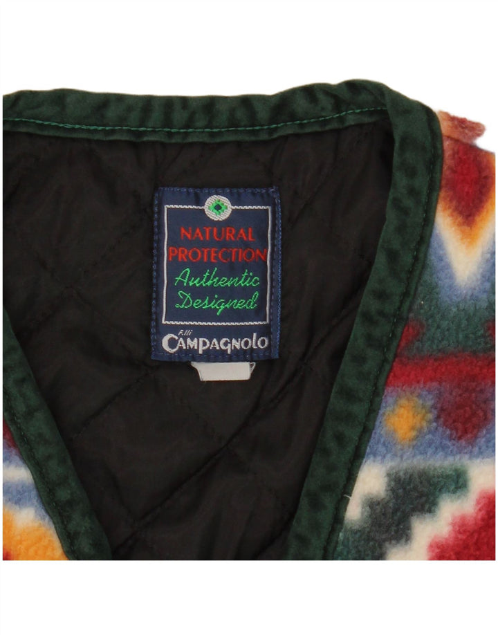 F.LLI CAMPAGNOLO Boys Fleece Gilet 7-8 Years Multicoloured Geometric