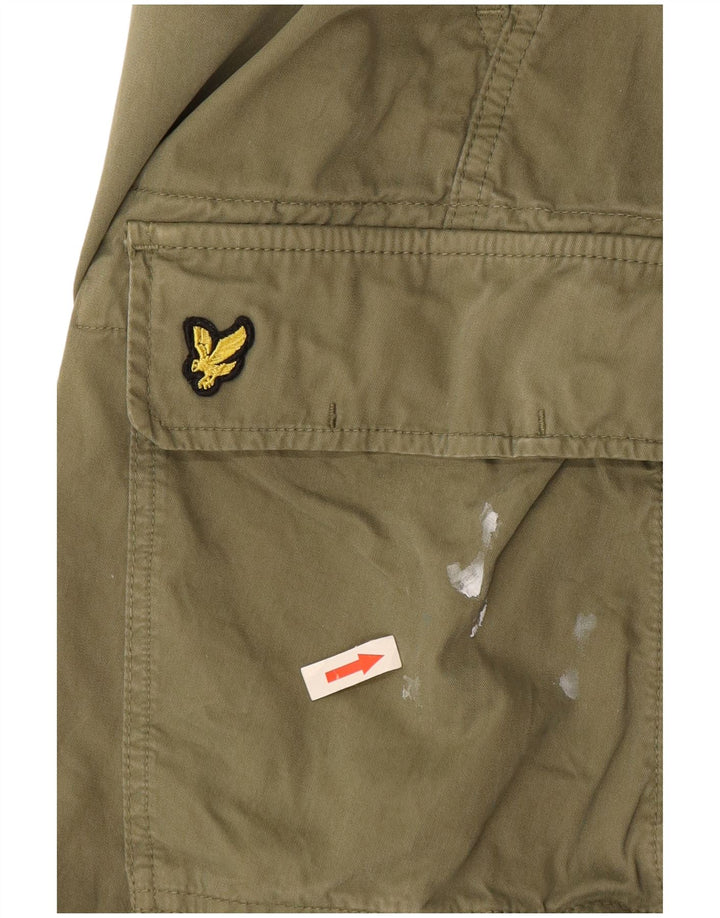 Lyle & Scott Mens Cargo Shorts W33 Medium Khaki Cotton