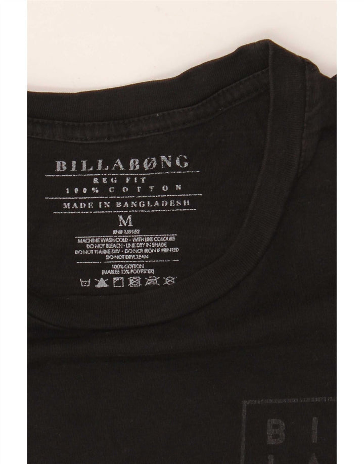 Billabong Mens Regular Fit Graphic T-Shirt Top Medium Black Cotton