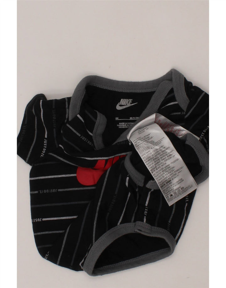 NIKE Baby Boys Graphic Bodysuit 6-9 Months Black Striped Cotton