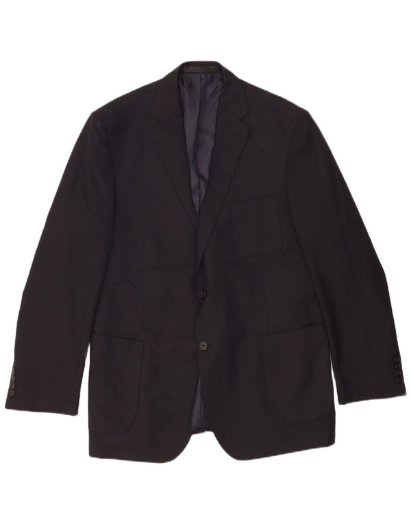 Marks & Spencer Mens Long 2 Button Blazer Jacket UK 44 XL Navy Blue