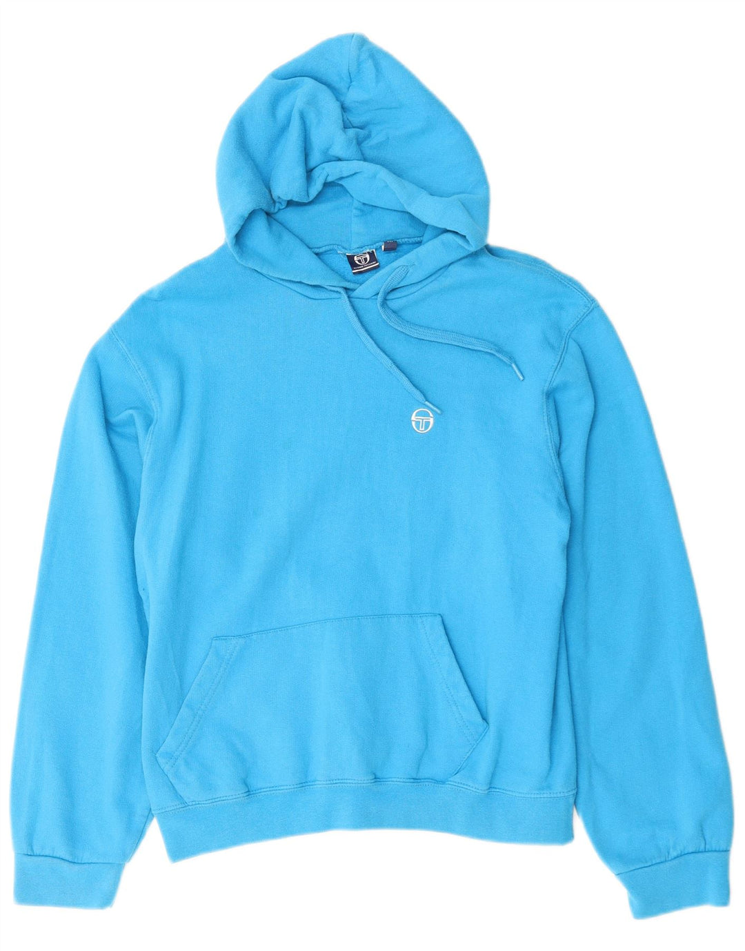 Sergio Tacchini Womens Hoodie Jumper UK 14 Medium Blue Cotton