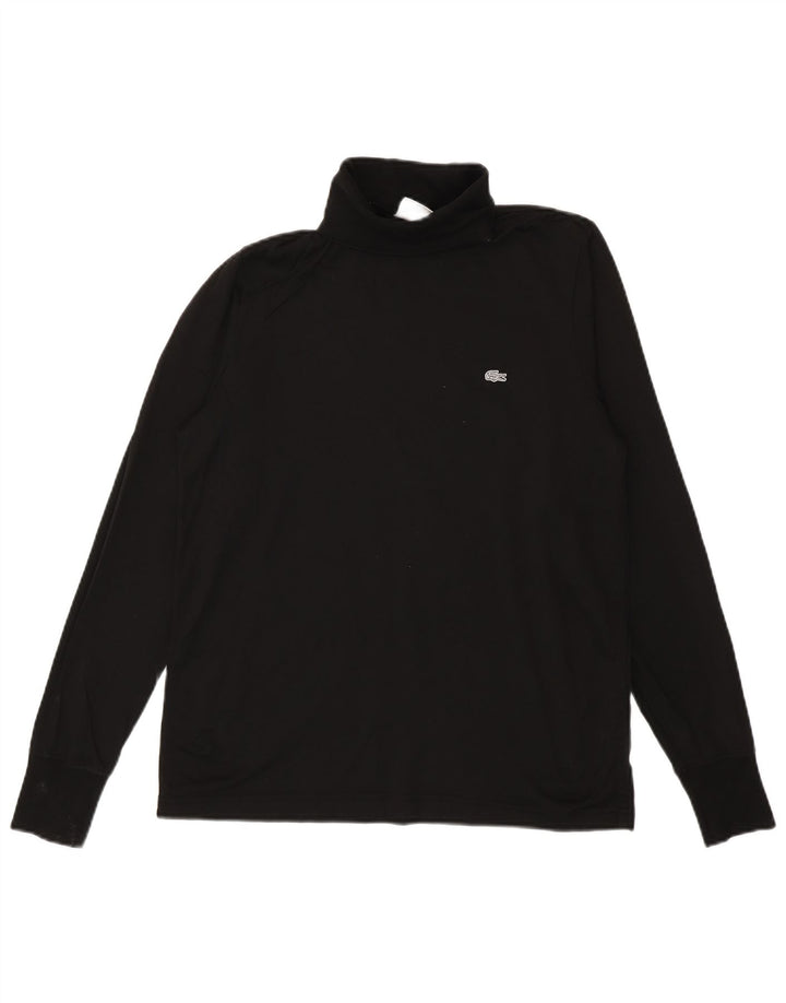 Lacoste Mens Regular Fit Top Long Sleeve Size 4 Medium Black Cotton