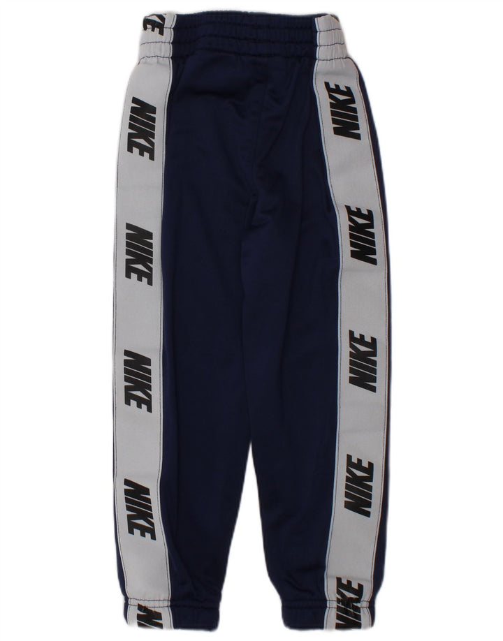 NIKE Boys Tracksuit Trousers Joggers 2-3 Years  Navy Blue Colourblock