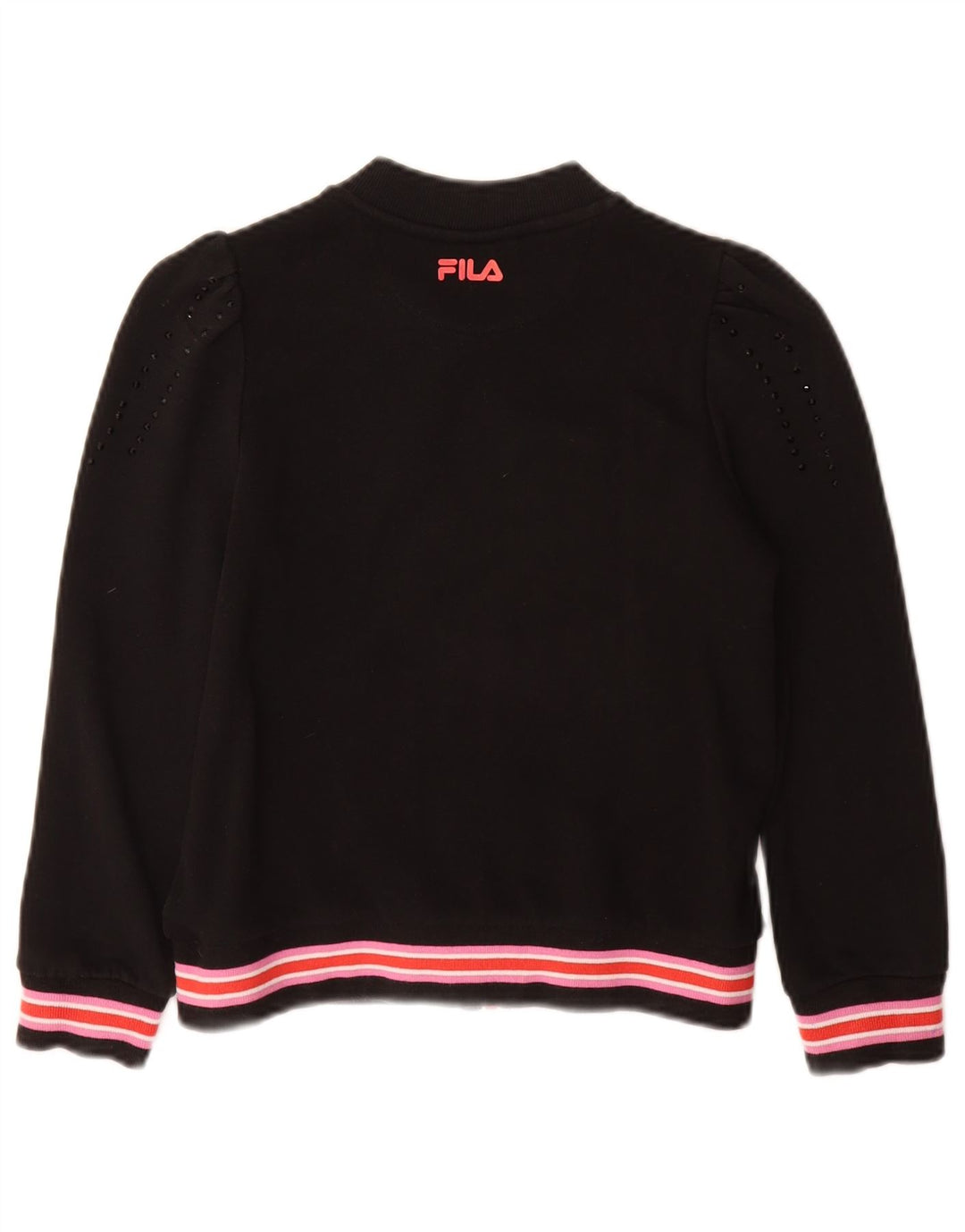 FILA Girls Tracksuit Top Jacket 9-10 Years Black Cotton