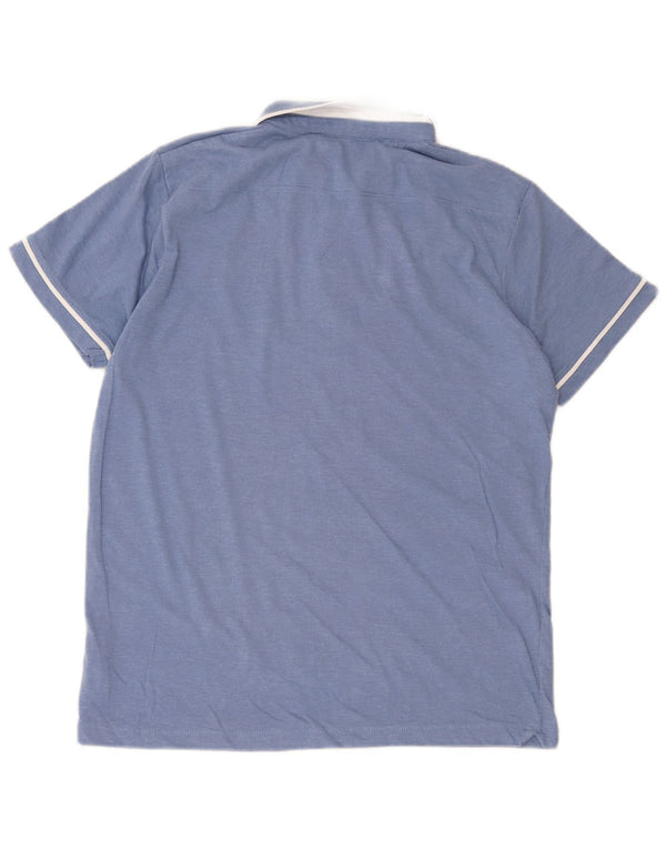 French Connection Mens Polo Shirt Large Blue Cotton