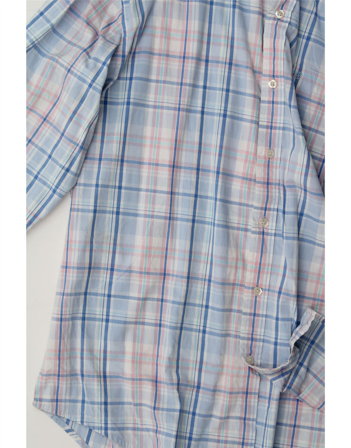 IZOD Mens Shirt Large Blue Check Cotton Vintage Izod and Second-Hand Izod from Messina Hembry 