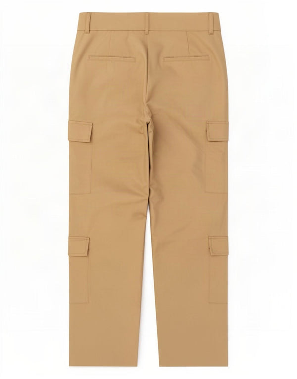 Zara Womens Straight Cargo Trousers Large W30 L28 Beige Cotton