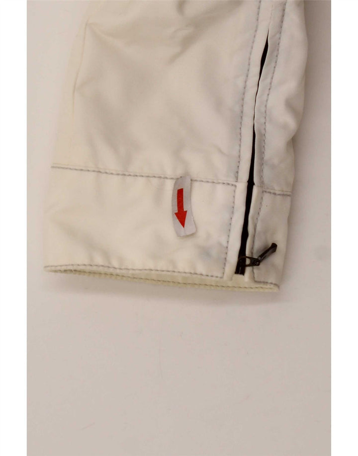 Refrigiwear Womens Crop Hooded Rain Jacket UK 12 Medium White Polyamide