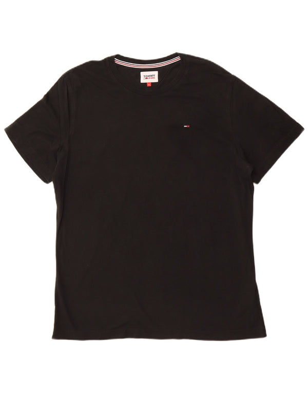 TOMMY HILFIGER Mens T-Shirt Top XL Black Cotton
