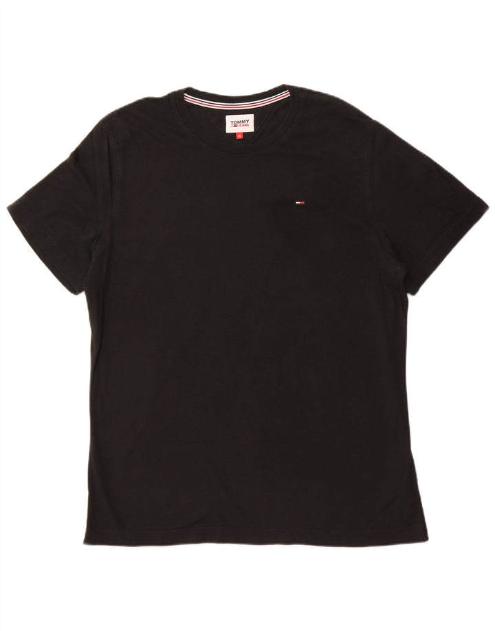 TOMMY HILFIGER Mens T-Shirt Top XL Black Cotton