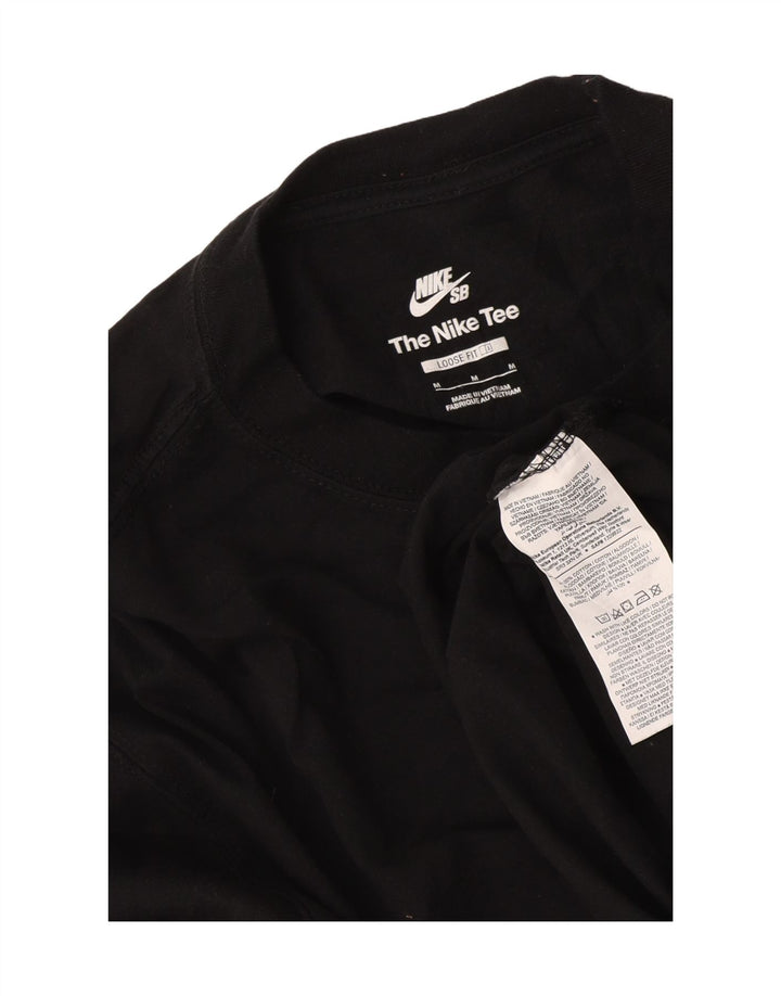 Nike Mens Loose Fit Graphic Top Long Sleeve Medium Black Cotton