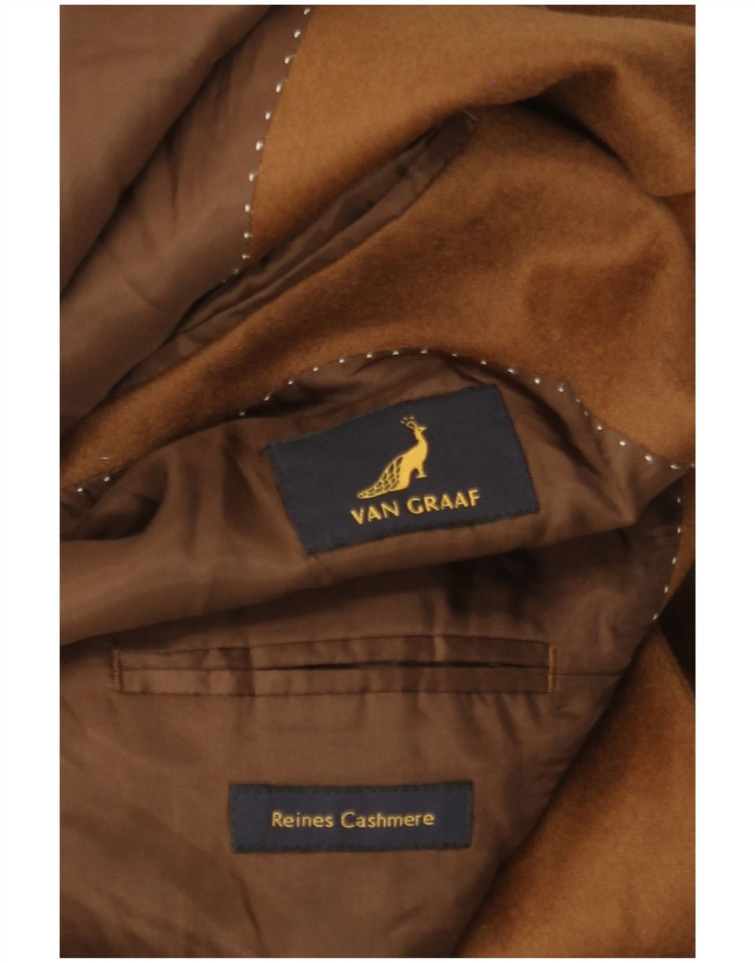 VAN GRAAF Mens 3 Button Blazer Jacket UK 42 XL Brown Cashmere