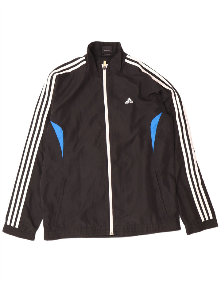 Adidas Mens Tracksuit Top Jacket UK 40/42 Medium Black Polyester