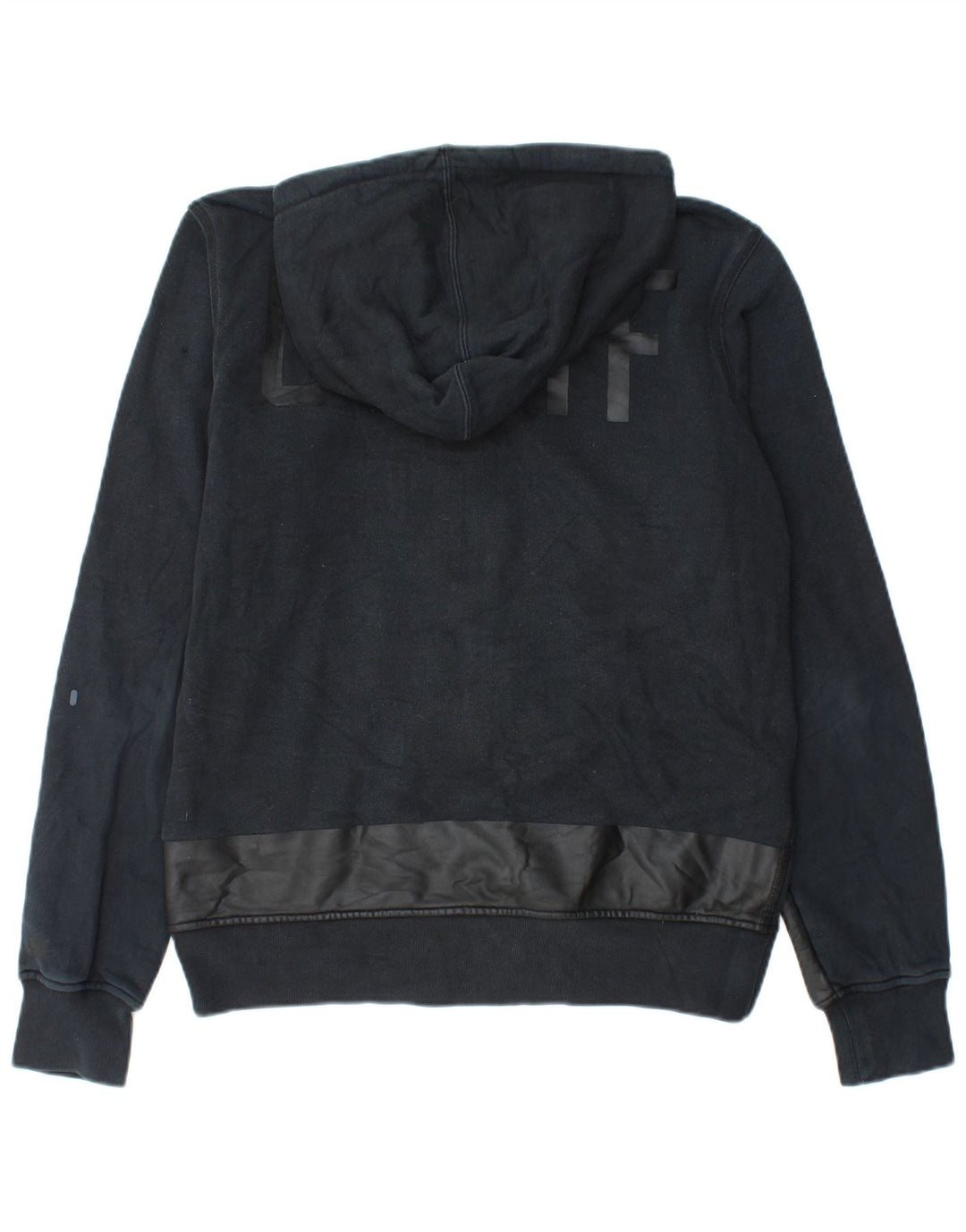 Nike Mens Graphic Zip Hoodie Sweater Medium Navy Blue Colourblock Cotton