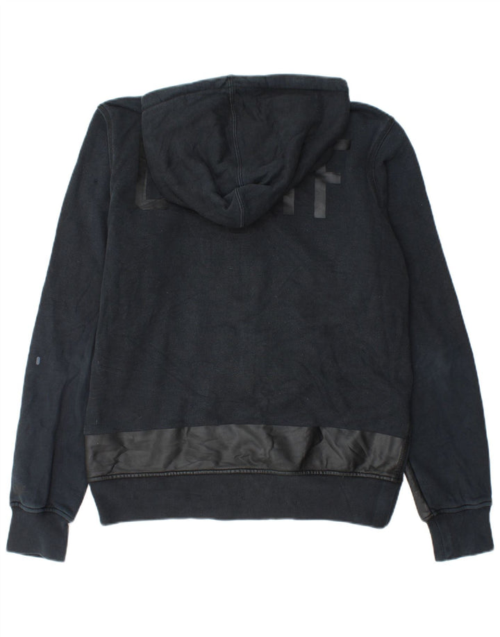 Nike Mens Graphic Zip Hoodie Sweater Medium Navy Blue Colourblock Cotton