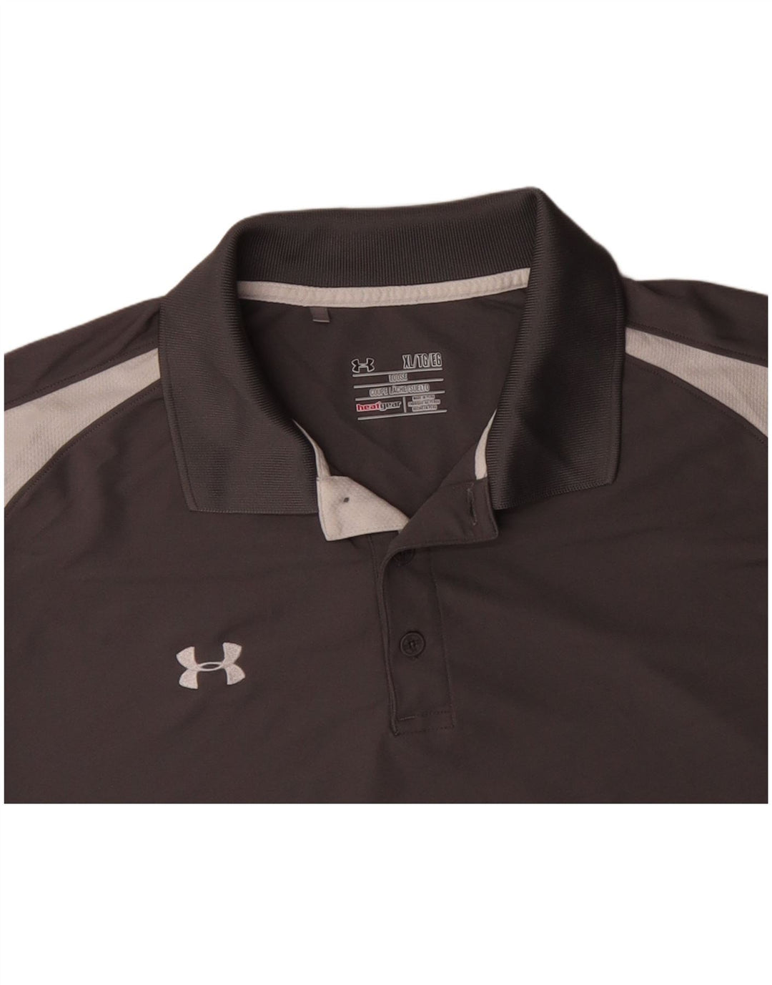 UNDER ARMOUR Mens Heat Gear Polo Shirt XL Grey Colourblock Polyester