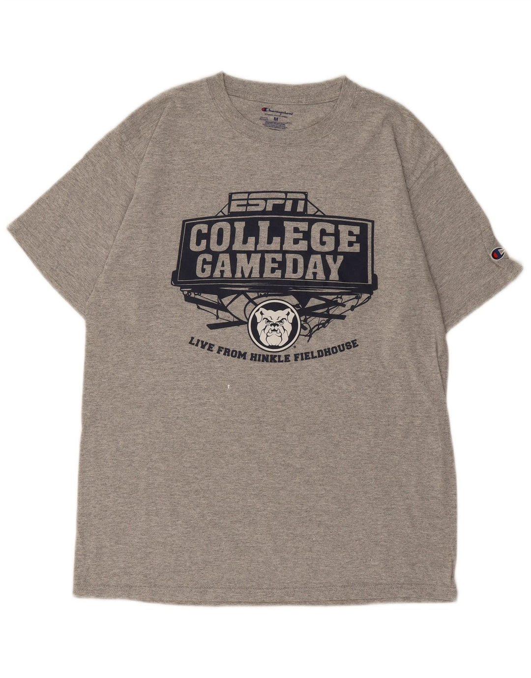 CHAMPION Mens Graphic T-Shirt Top Medium Grey Cotton