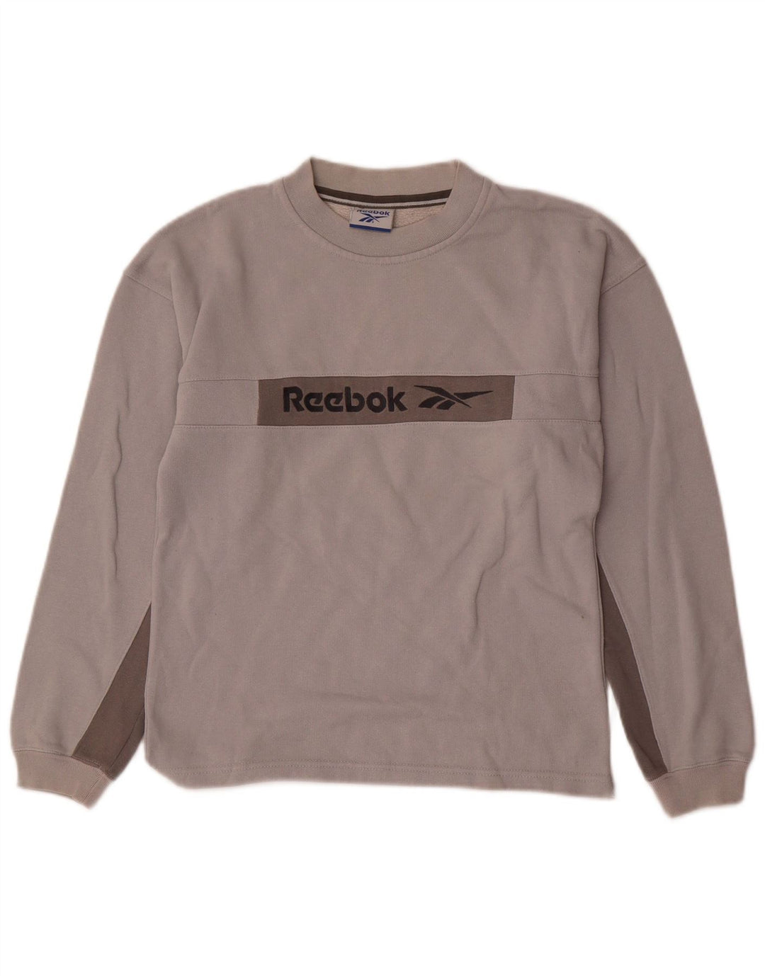 REEBOK Boys Graphic Sweatshirt Jumper 11-12 Years Grey Colourblock