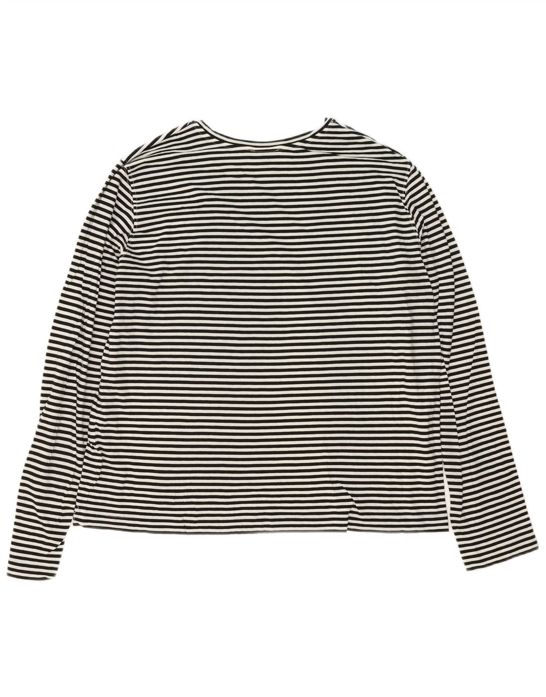 Massimo Dutti Womens Top Long Sleeve UK 16 Large White Pinstripe