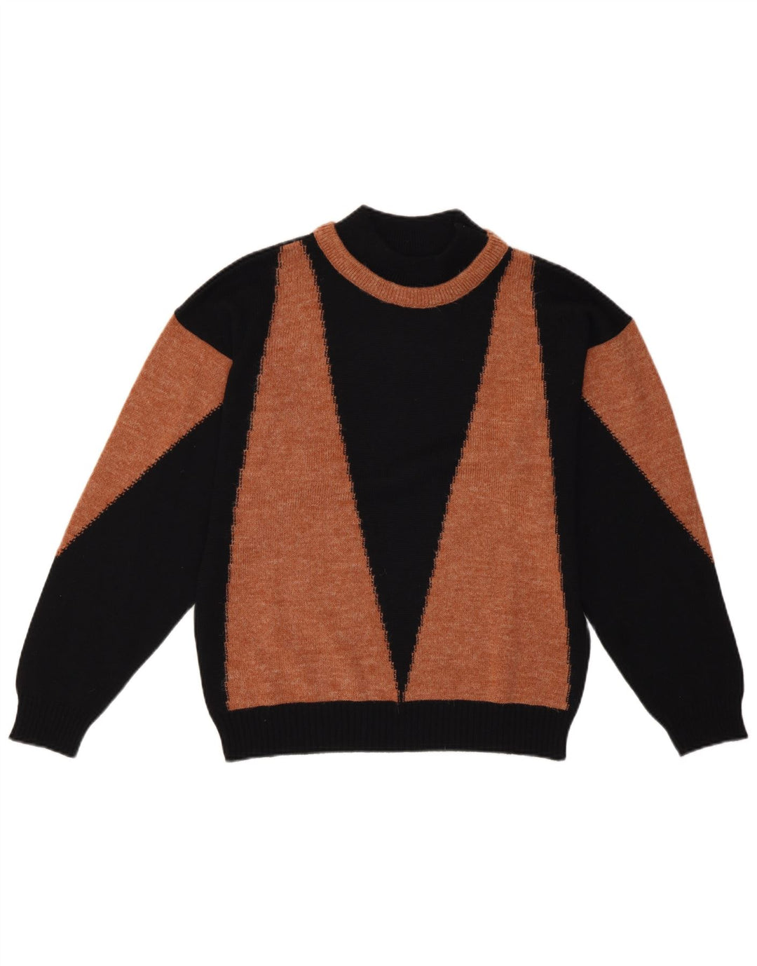 Vintage Womens Turtle Neck Jumper Sweater EU 40 Medium Black Retro