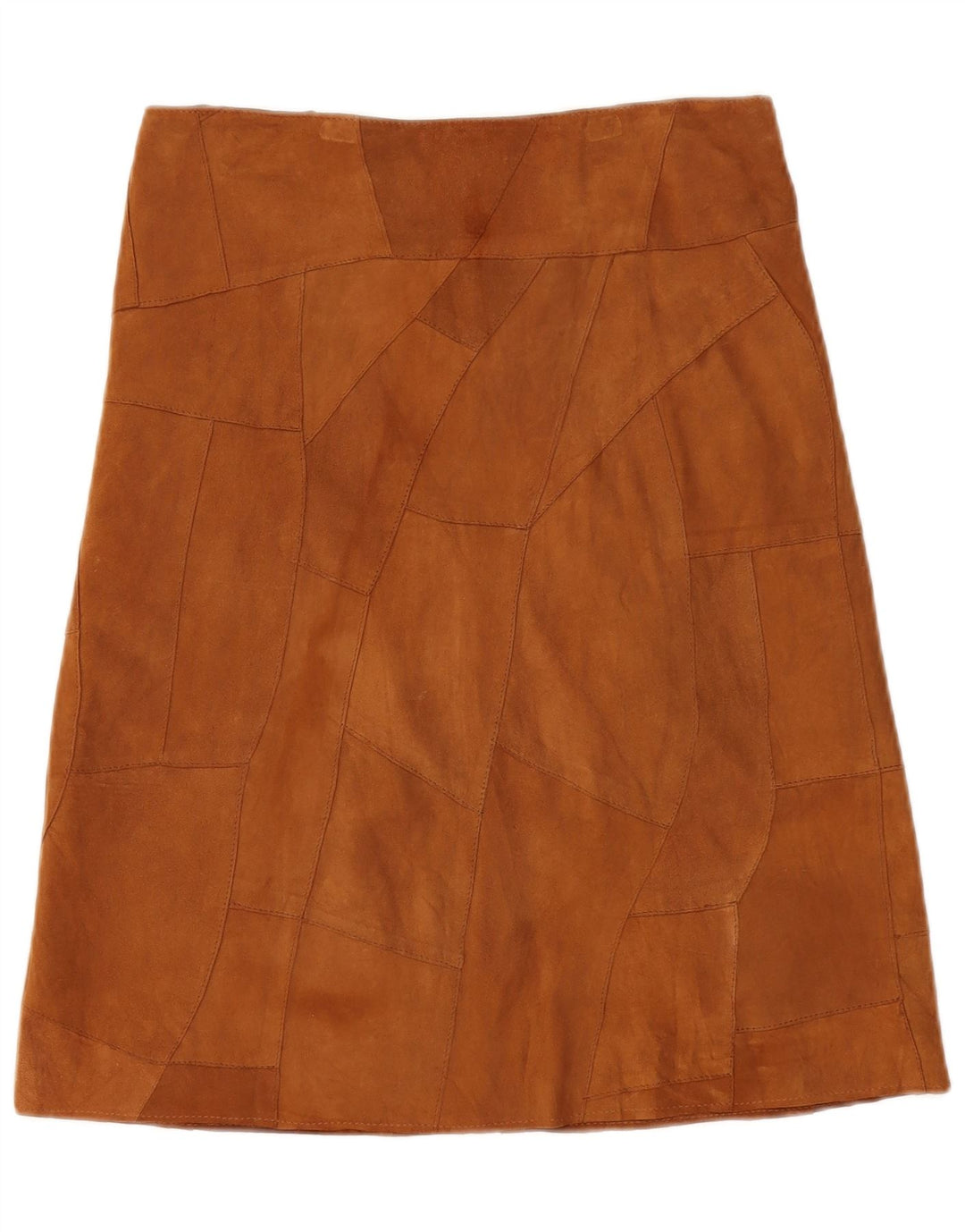 VINTAGE Womens Suede Skirt IT 44 Medium W30  Brown Leather