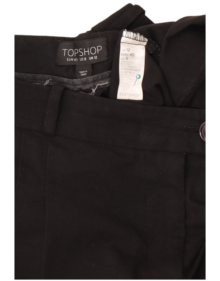 Zara Womens Tapered Cropped Trousers EU 40 Medium W30 L25 Black Polyester