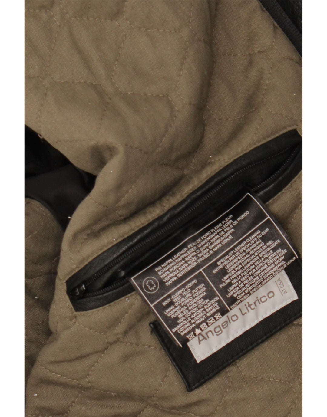 ANGELO LITRICO Mens Leather Jacket UK 42 XL Black Leather