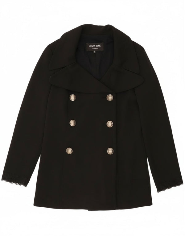 Denny Rose Womens Pea Coat UK 10 Small Black Polyester