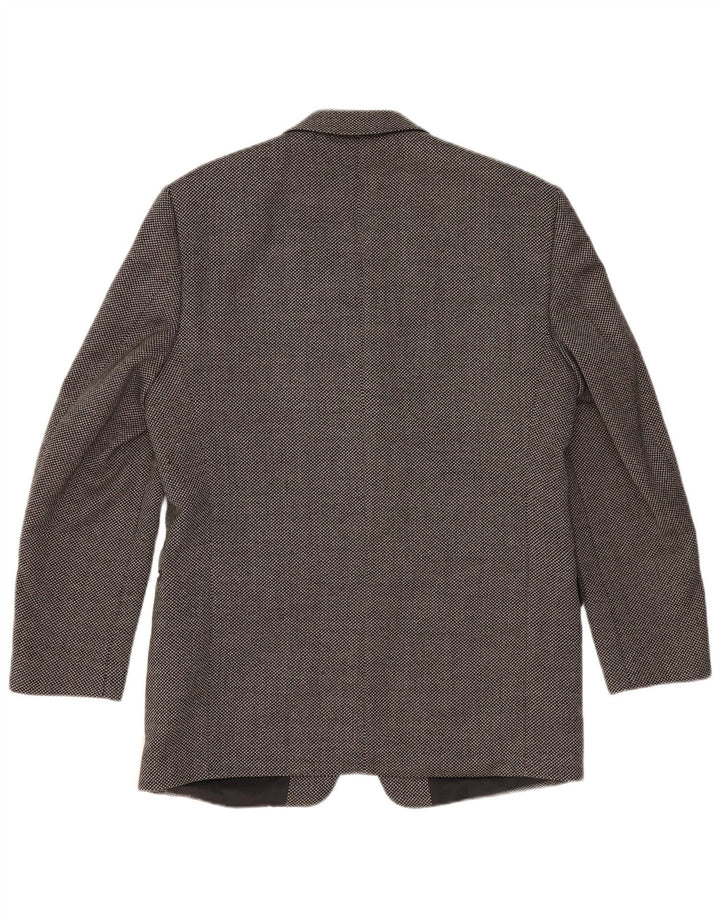 REDGREEN Mens 3 Button Blazer Jacket EU 50 Large Grey Spotted Wool