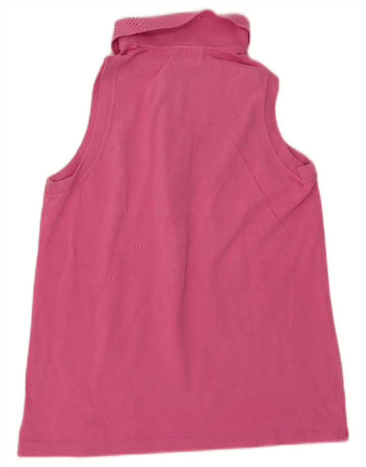 LACOSTE Womens Sleeveless Polo Shirt Size 36 Small Pink Cotton