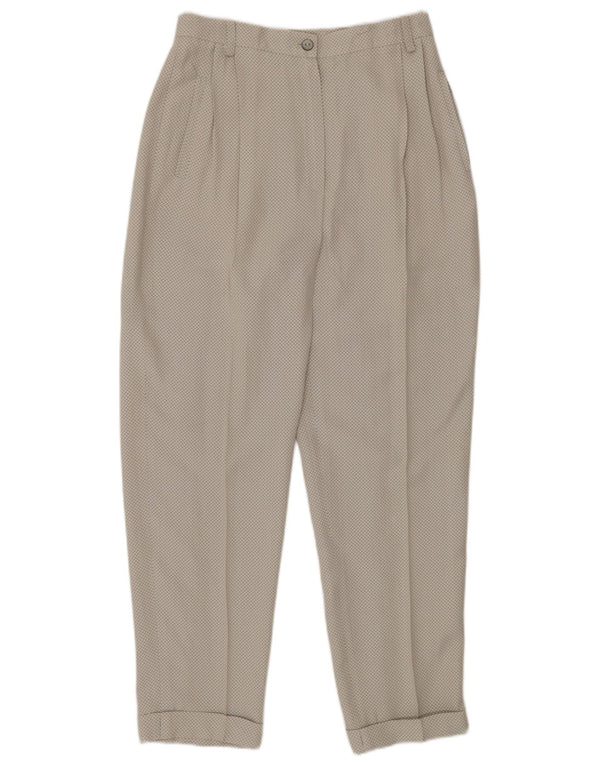 Vintage Womens High Waist Casual Trousers IT 40 Small W26 L27 Beige