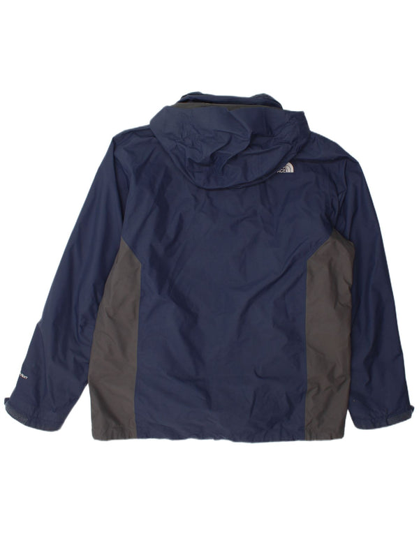 The North Face Mens Hooded Windbreaker Jacket UK 42 XL Blue Colourblock