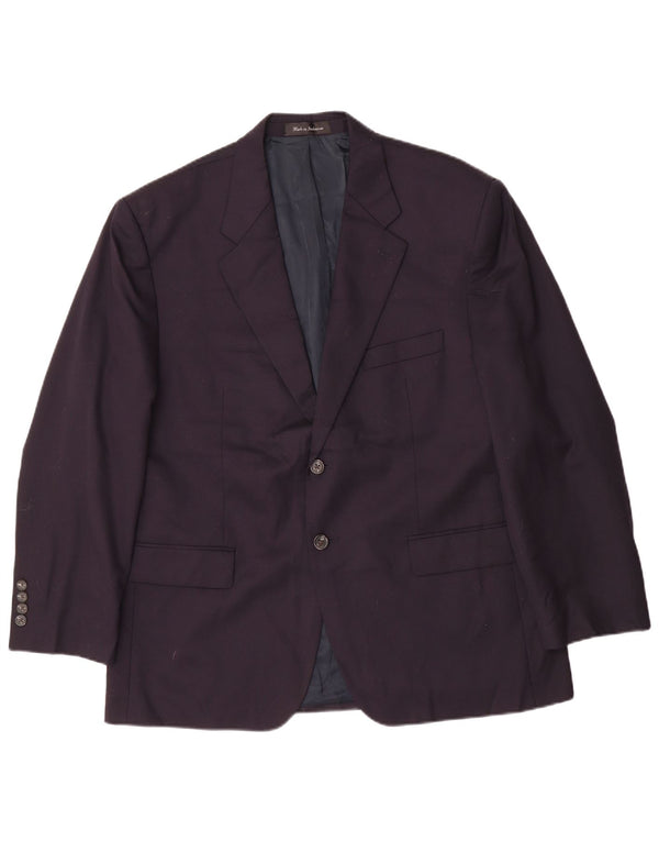 Chaps Mens 2 Button Blazer Jacket UK 42 XL Navy Blue Wool