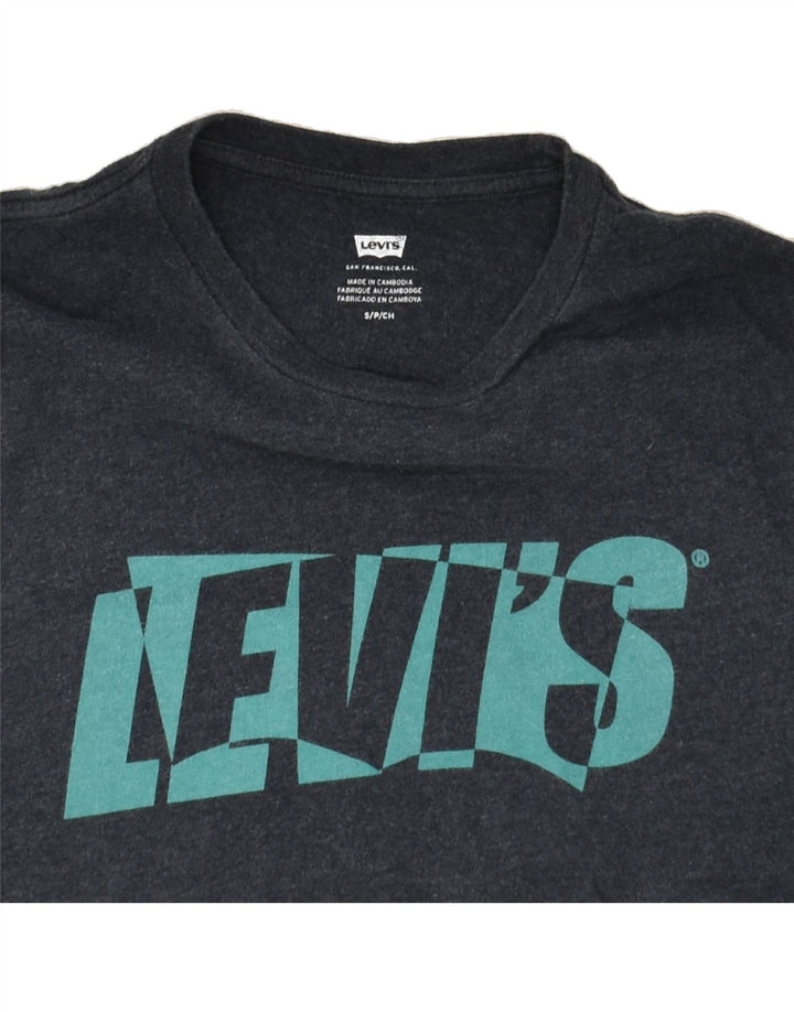 LEVI'S Mens Graphic T-Shirt Top Small Navy Blue | Vintage Levi's | Thrift | Second-Hand Levi's | Used Clothing | Messina Hembry 