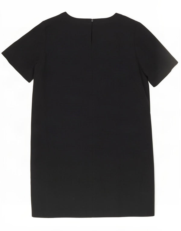Marks & Spencer Womens Oversized Shift Dress UK 16 Large Black Polyester