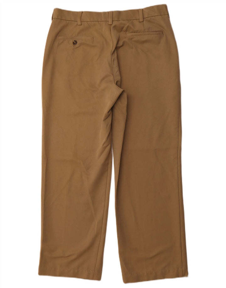 IZOD Mens Straight Suit Trousers W34 L30  Beige Polyester