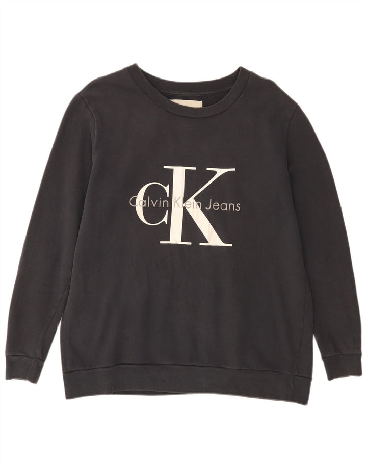 CALVIN KLEIN JEANS Mens Graphic Sweatshirt Jumper Small Black