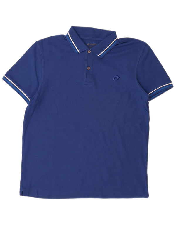 Lotto Mens Polo Shirt Medium Blue Cotton
