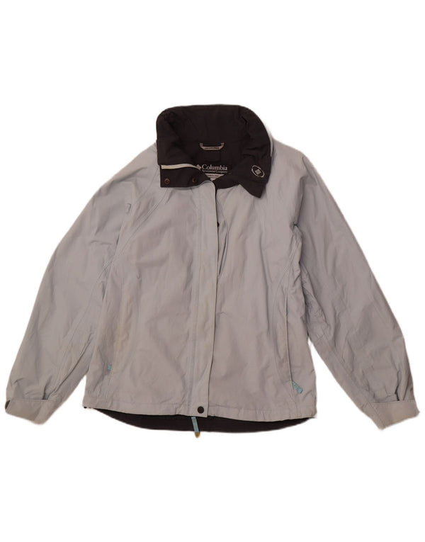 COLUMBIA Womens Hooded Windbreaker Jacket UK 14 Medium Blue Nylon Sports