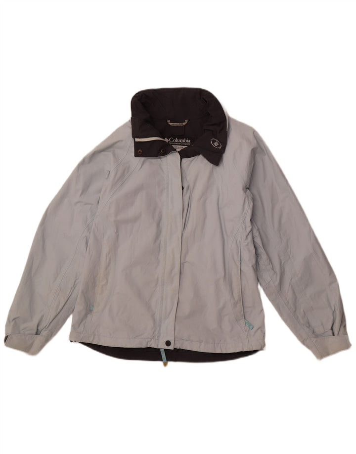 COLUMBIA Womens Hooded Windbreaker Jacket UK 14 Medium Blue Nylon Sports