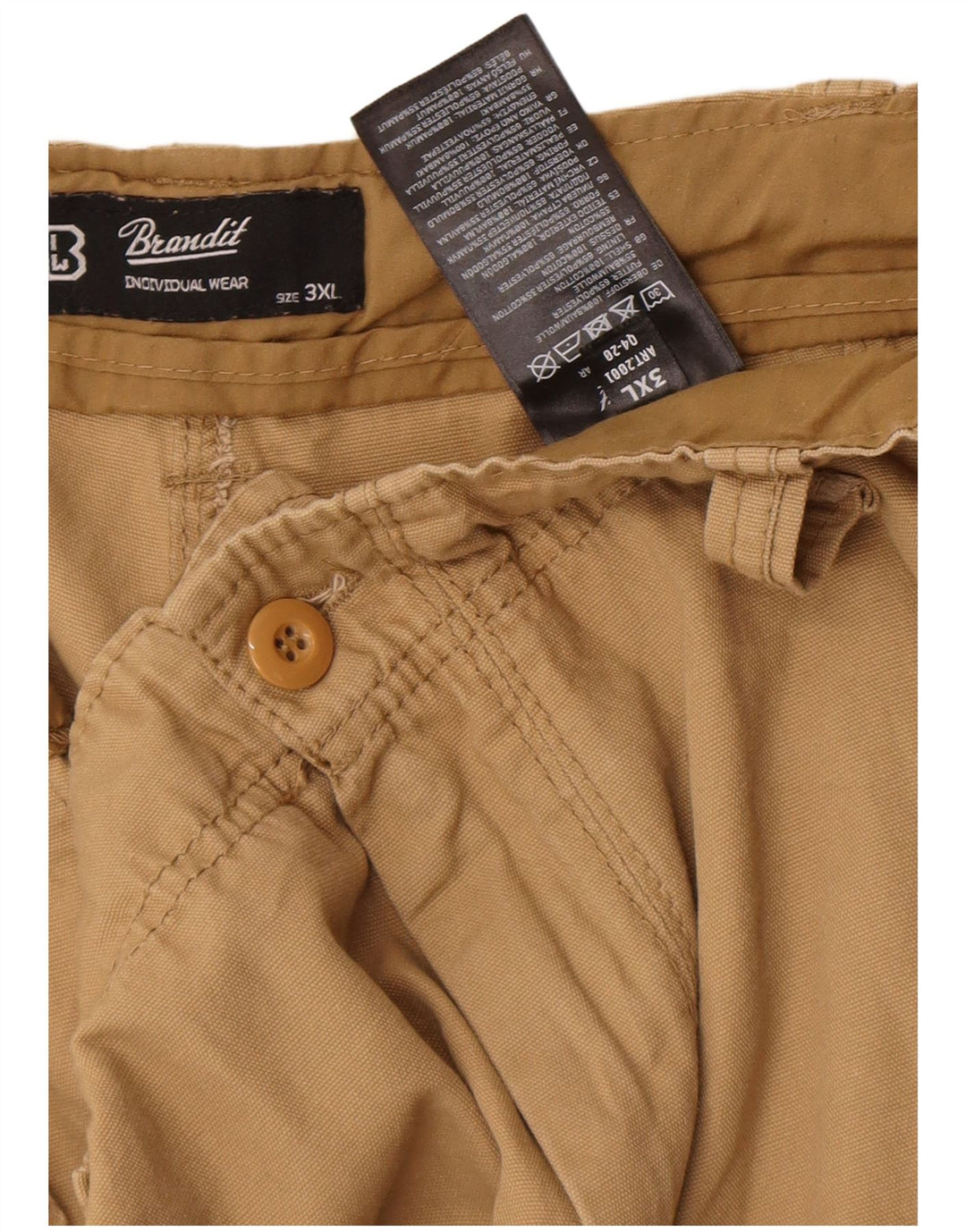 Brandit Mens Cargo Shorts 3XL W42  Beige Cotton