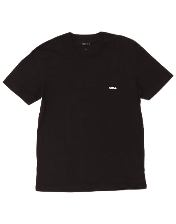 Hugo Boss Mens T-Shirt Top Medium Black Cotton