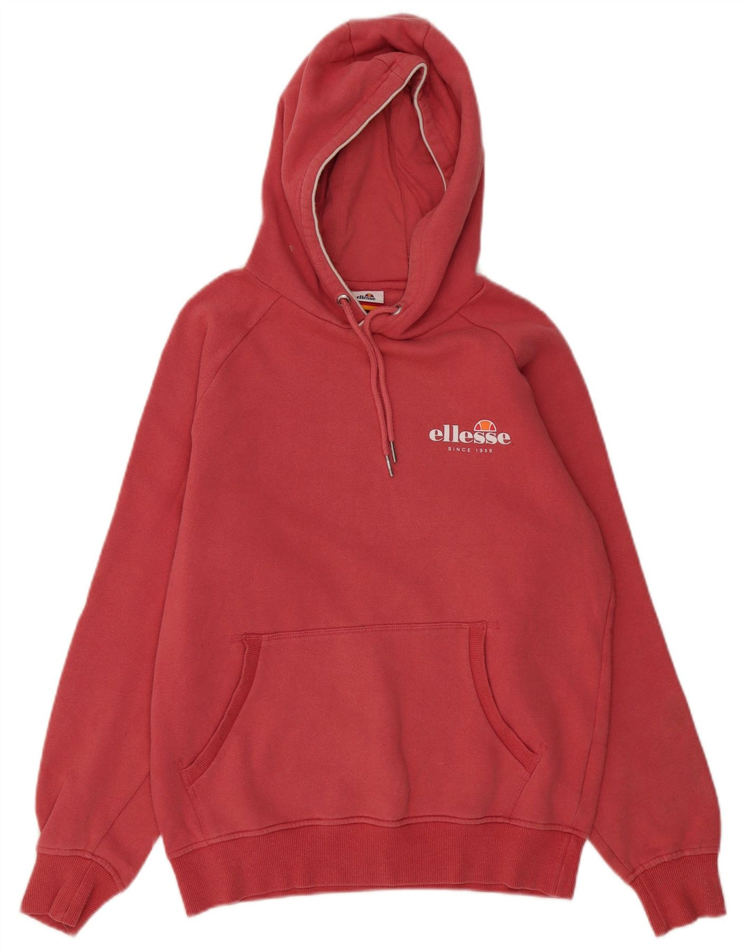 Ellesse Mens Graphic Hoodie Jumper Medium Red Cotton