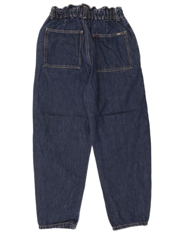 ZARA Womens Crop High Waist Tapered Jeans EU 38 Small W28 L25 Navy Blue