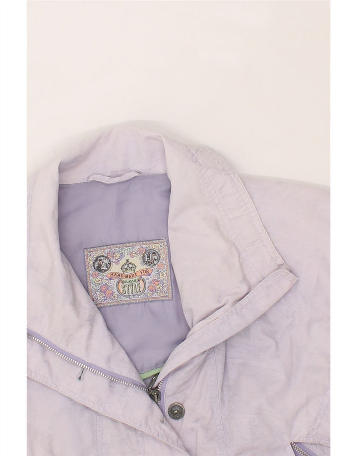 VINTAGE Womens Windbreaker Coat IT 42 Medium Purple Cotton Vintage Vintage and Second-Hand Vintage from Messina Hembry 
