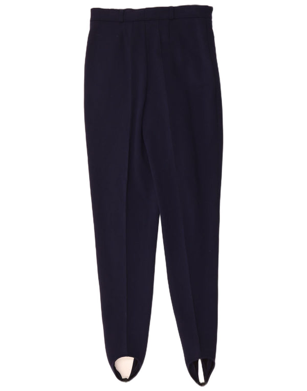 Fila Womens High Waist Stirrup Chino Trousers IT 48 XL W32 L35 Navy Blue